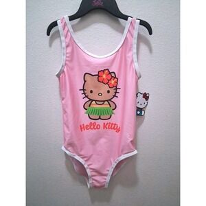 Hello Kitty Sanrio Girls Pink One Piece Swimsuit Hula Sz 6/6X #26295
